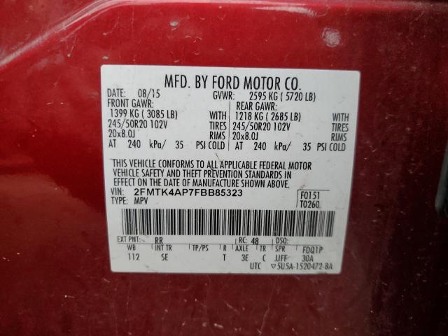 Photo 12 VIN: 2FMTK4AP7FBB85323 - FORD EDGE SPORT 