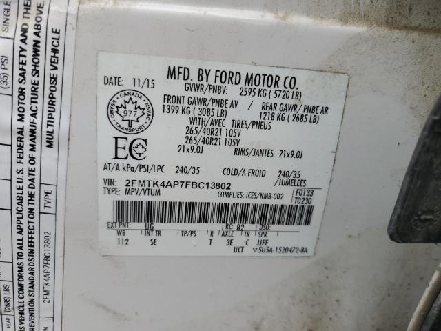 Photo 13 VIN: 2FMTK4AP7FBC13802 - FORD EDGE SPORT 