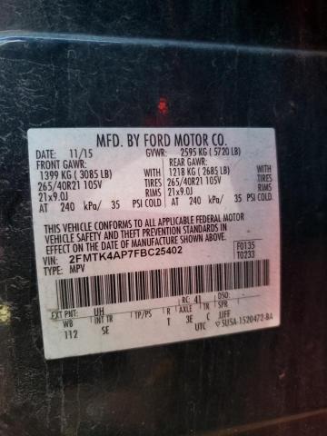 Photo 9 VIN: 2FMTK4AP7FBC25402 - FORD EDGE SPORT 