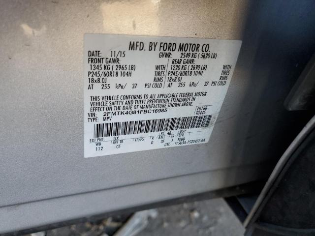 Photo 11 VIN: 2FMTK4G81FBC16985 - FORD EDGE SE 