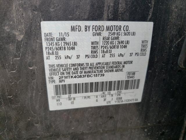 Photo 9 VIN: 2FMTK4G83FBC15739 - FORD EDGE SE 