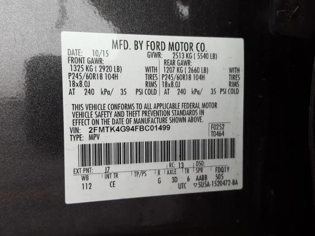 Photo 9 VIN: 2FMTK4G94FBC01499 - FORD EDGE 