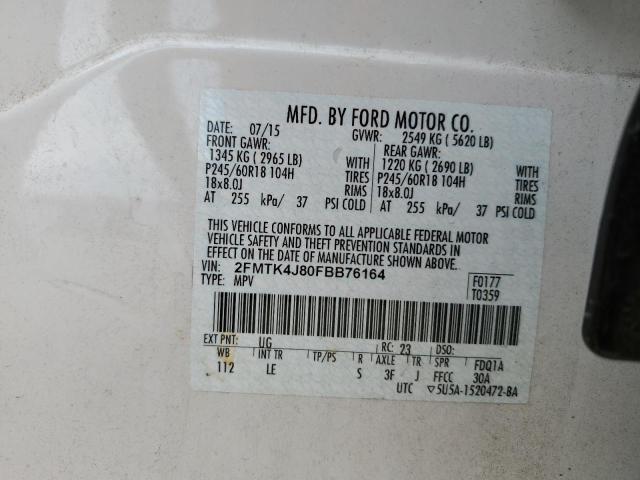 Photo 9 VIN: 2FMTK4J80FBB76164 - FORD EDGE SEL 