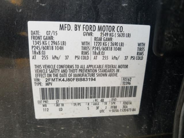 Photo 9 VIN: 2FMTK4J80FBB83194 - FORD EDGE 