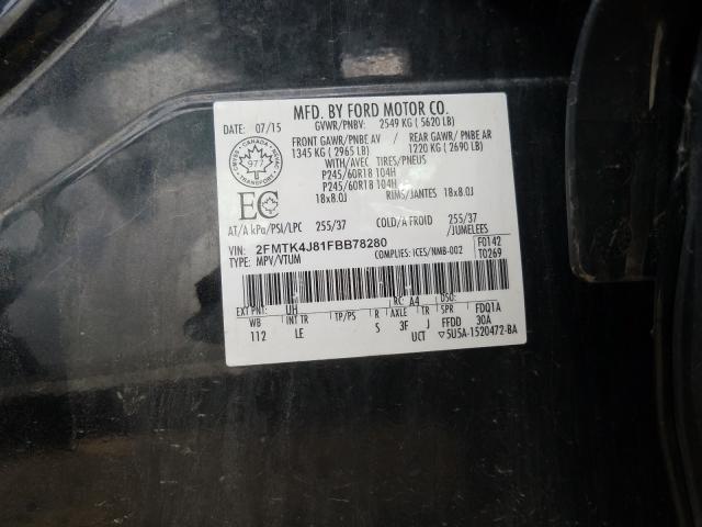 Photo 9 VIN: 2FMTK4J81FBB78280 - FORD EDGE SEL 