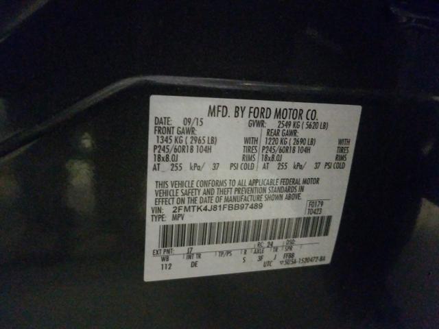 Photo 9 VIN: 2FMTK4J81FBB97489 - FORD EDGE SEL 