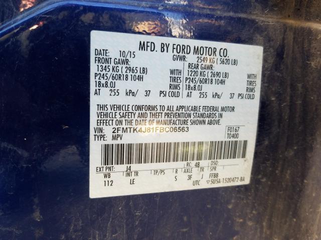 Photo 9 VIN: 2FMTK4J81FBC06563 - FORD EDGE 