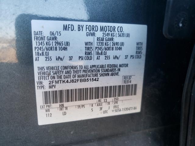 Photo 9 VIN: 2FMTK4J82FBB51542 - FORD EDGE SEL 