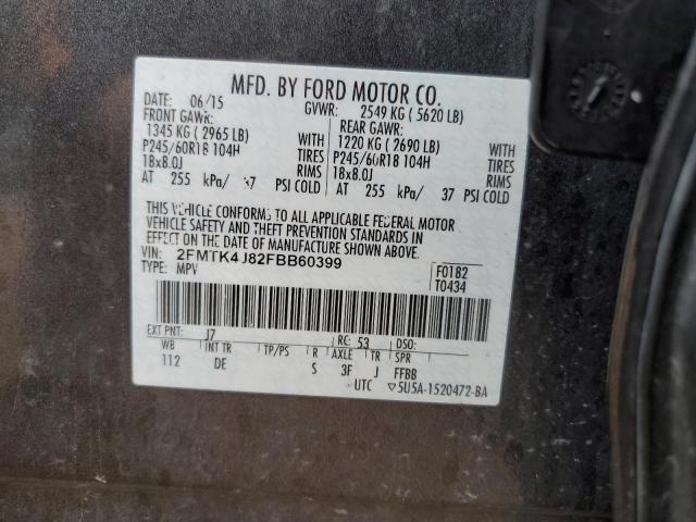 Photo 12 VIN: 2FMTK4J82FBB60399 - FORD EDGE 