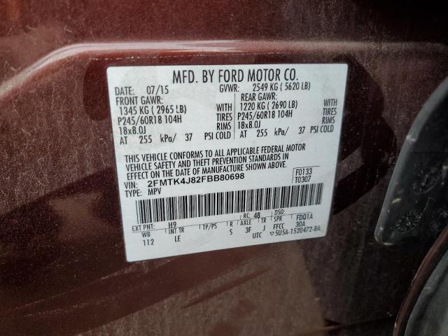 Photo 12 VIN: 2FMTK4J82FBB80698 - FORD EDGE 