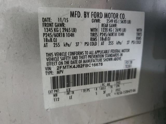 Photo 12 VIN: 2FMTK4J82FBC16678 - FORD EDGE SEL 