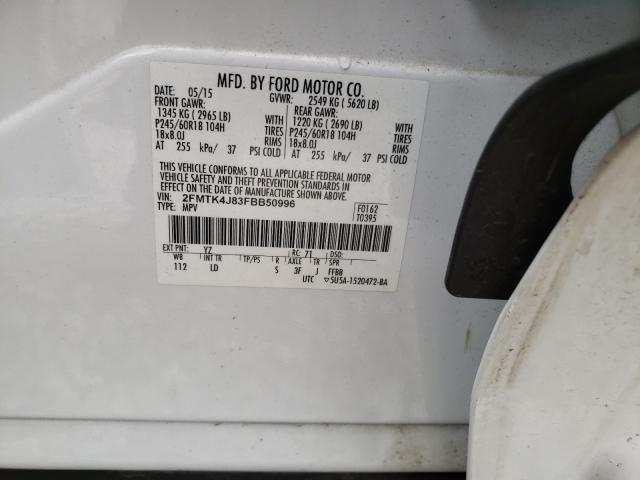 Photo 9 VIN: 2FMTK4J83FBB50996 - FORD EDGE 