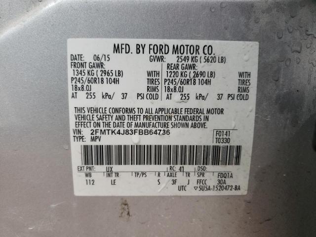 Photo 9 VIN: 2FMTK4J83FBB64736 - FORD EDGE SEL 