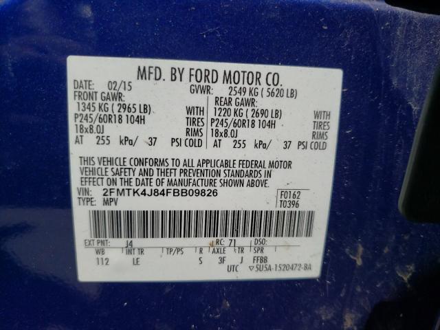 Photo 9 VIN: 2FMTK4J84FBB09826 - FORD EDGE SEL 