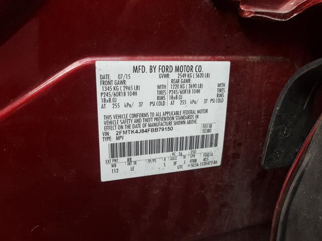 Photo 9 VIN: 2FMTK4J84FBB79150 - FORD EDGE SEL 