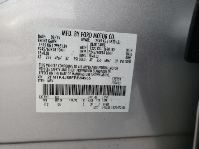 Photo 9 VIN: 2FMTK4J85FBB84955 - FORD EDGE SEL 