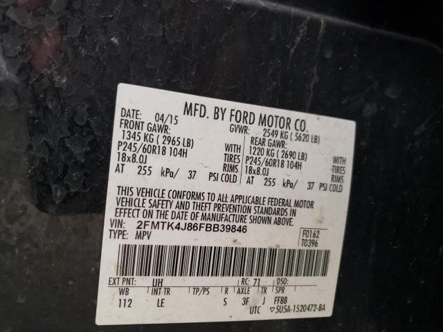 Photo 9 VIN: 2FMTK4J86FBB39846 - FORD EDGE SEL 