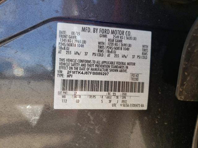 Photo 9 VIN: 2FMTK4J87FBB89297 - FORD EDGE SEL 