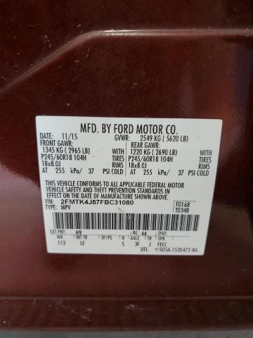 Photo 13 VIN: 2FMTK4J87FBC31080 - FORD EDGE 