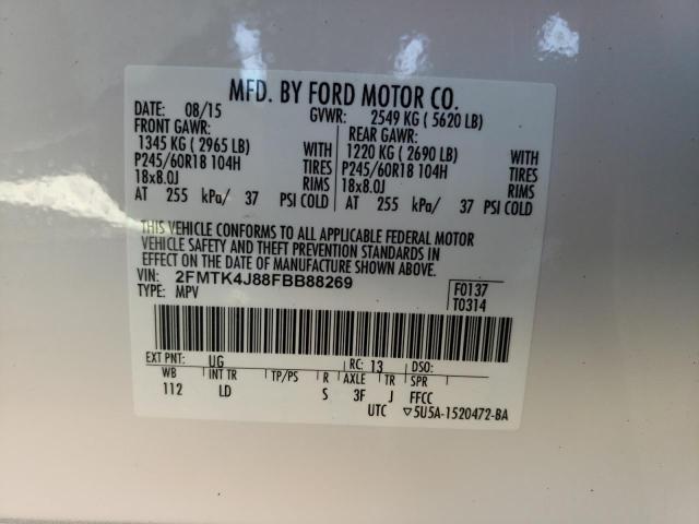 Photo 9 VIN: 2FMTK4J88FBB88269 - FORD EDGE SEL 