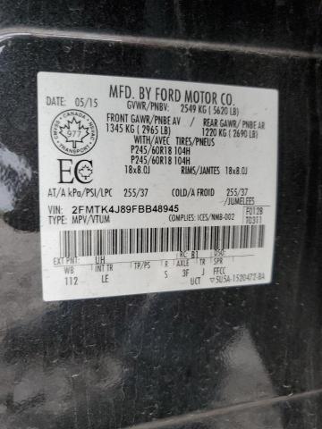 Photo 11 VIN: 2FMTK4J89FBB48945 - FORD EDGE SEL 