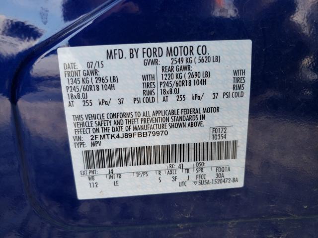 Photo 9 VIN: 2FMTK4J89FBB79970 - FORD EDGE SEL 