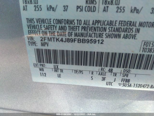 Photo 8 VIN: 2FMTK4J89FBB95912 - FORD EDGE 