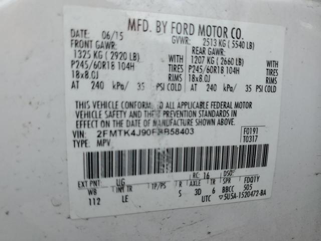 Photo 12 VIN: 2FMTK4J90FBB58403 - FORD EDGE 