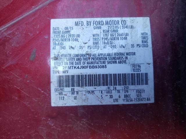 Photo 11 VIN: 2FMTK4J90FBB93085 - FORD EDGE SEL 