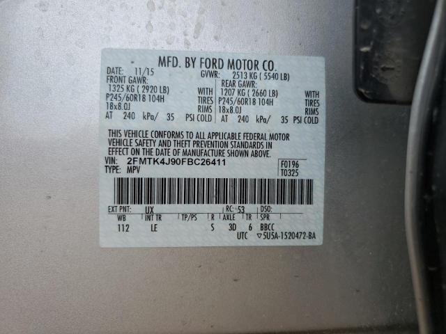 Photo 12 VIN: 2FMTK4J90FBC26411 - FORD EDGE SEL 