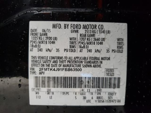 Photo 9 VIN: 2FMTK4J91FBB63500 - FORD EDGE SEL 