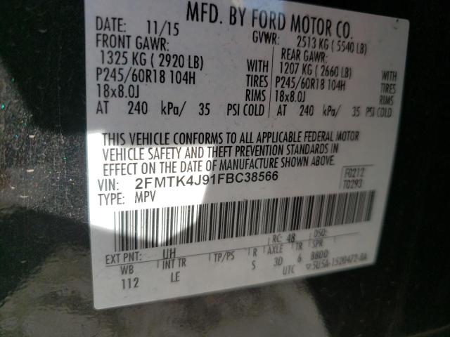 Photo 9 VIN: 2FMTK4J91FBC38566 - FORD EDGE SEL 