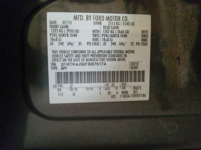 Photo 9 VIN: 2FMTK4J92FBB76174 - FORD EDGE 