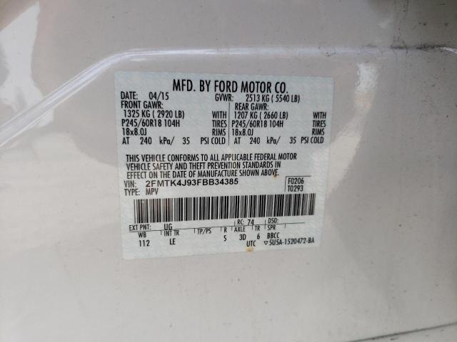 Photo 12 VIN: 2FMTK4J93FBB34385 - FORD EDGE SEL 