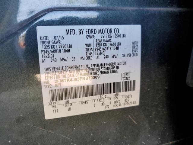 Photo 11 VIN: 2FMTK4J93FBB79309 - FORD EDGE SEL 