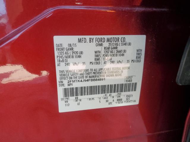 Photo 12 VIN: 2FMTK4J94FBB84891 - FORD EDGE SEL 