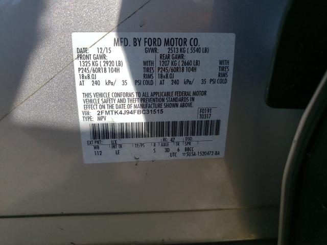 Photo 9 VIN: 2FMTK4J94FBC31515 - FORD EDGE 