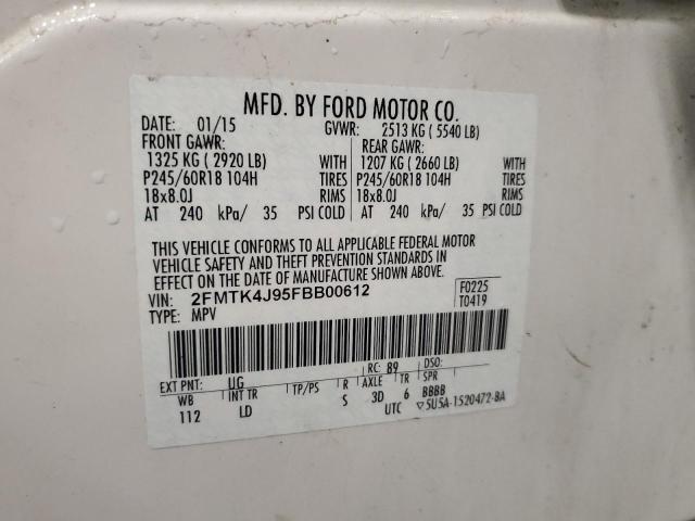 Photo 11 VIN: 2FMTK4J95FBB00612 - FORD EDGE SEL 