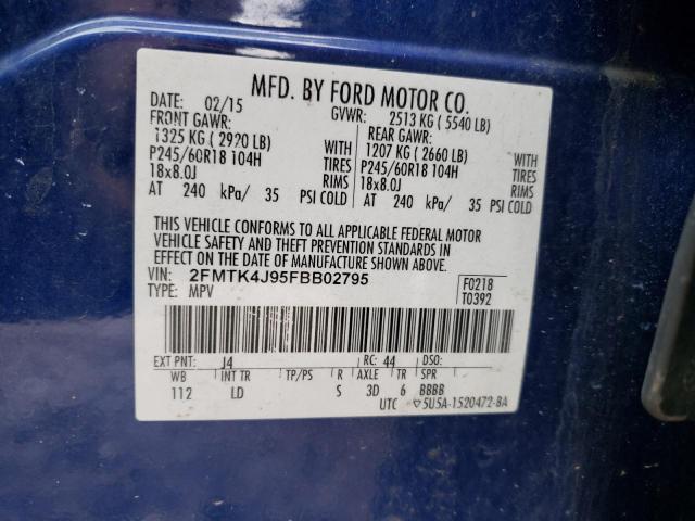 Photo 11 VIN: 2FMTK4J95FBB02795 - FORD EDGE SEL 