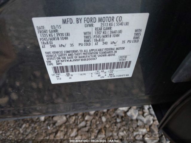 Photo 8 VIN: 2FMTK4J95FBB20097 - FORD EDGE 