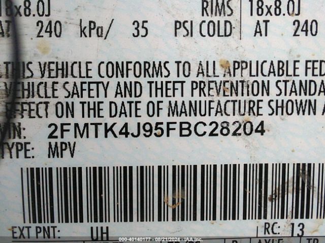 Photo 8 VIN: 2FMTK4J95FBC28204 - FORD EDGE 