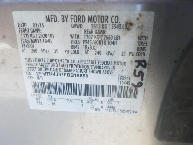 Photo 9 VIN: 2FMTK4J97FBB16858 - FORD EDGE SEL 