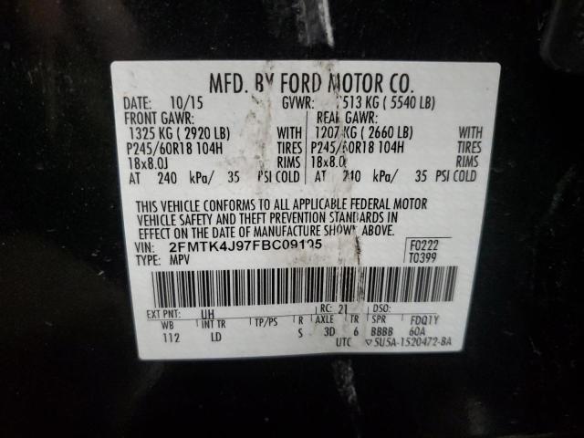 Photo 13 VIN: 2FMTK4J97FBC09105 - FORD EDGE SEL 