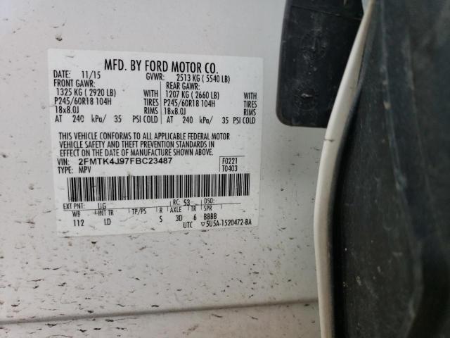 Photo 12 VIN: 2FMTK4J97FBC23487 - FORD EDGE SEL 