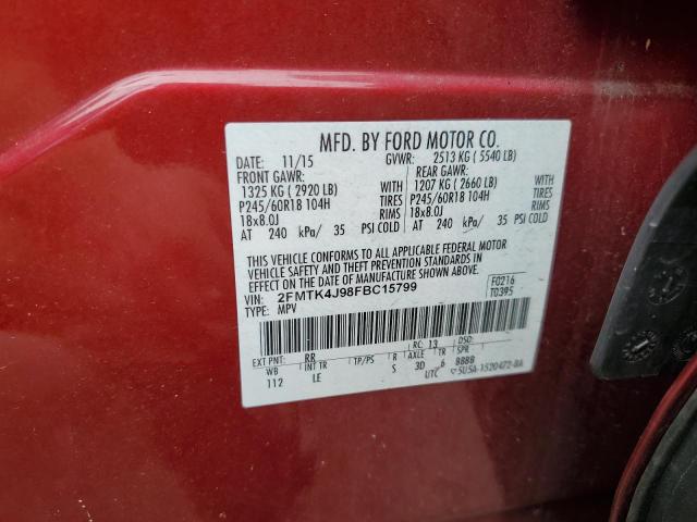 Photo 12 VIN: 2FMTK4J98FBC15799 - FORD EDGE SEL 