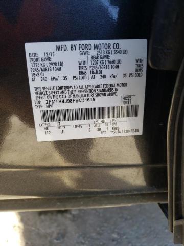 Photo 12 VIN: 2FMTK4J98FBC31615 - FORD EDGE SEL 