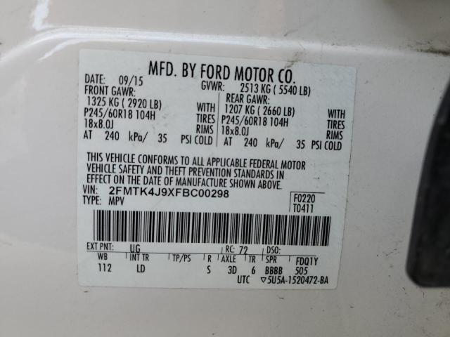 Photo 9 VIN: 2FMTK4J9XFBC00298 - FORD EDGE SEL 