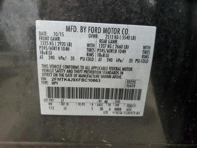 Photo 12 VIN: 2FMTK4J9XFBC10863 - FORD EDGE SEL 