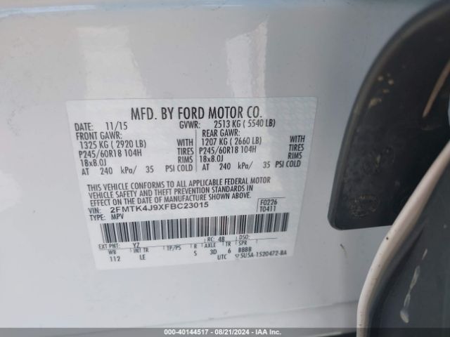 Photo 8 VIN: 2FMTK4J9XFBC23015 - FORD EDGE 