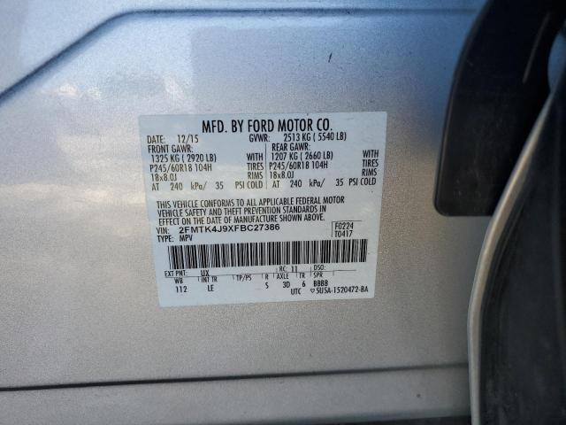 Photo 12 VIN: 2FMTK4J9XFBC27386 - FORD EDGE SEL 